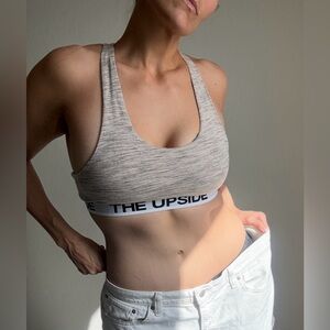 The Upside Heathered Gray Sports Bra Medium Heather Gray Oatmeal